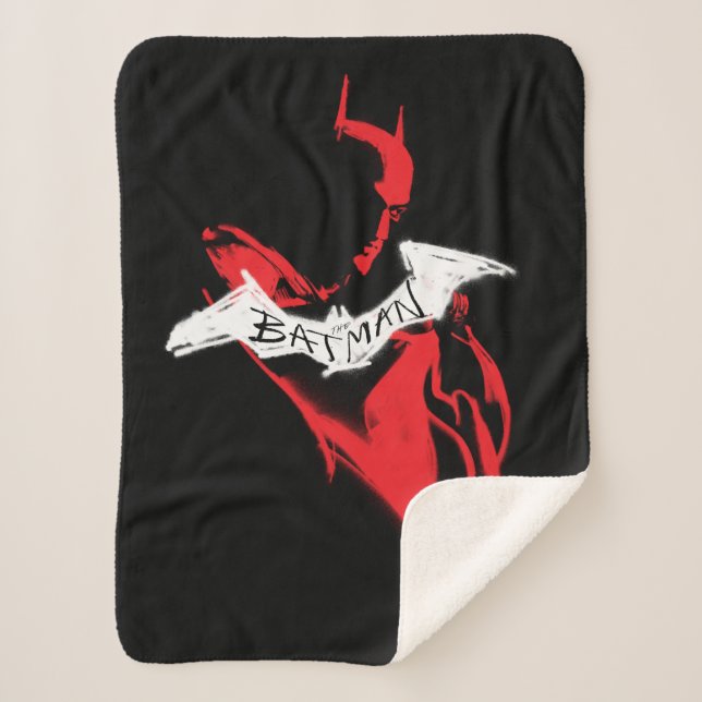 The Batman Spraypaint Outline Sherpa Blanket (Front)
