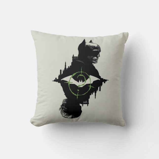 The Batman & The Riddler Dual Character Graphic Throw Pillow (Front)
