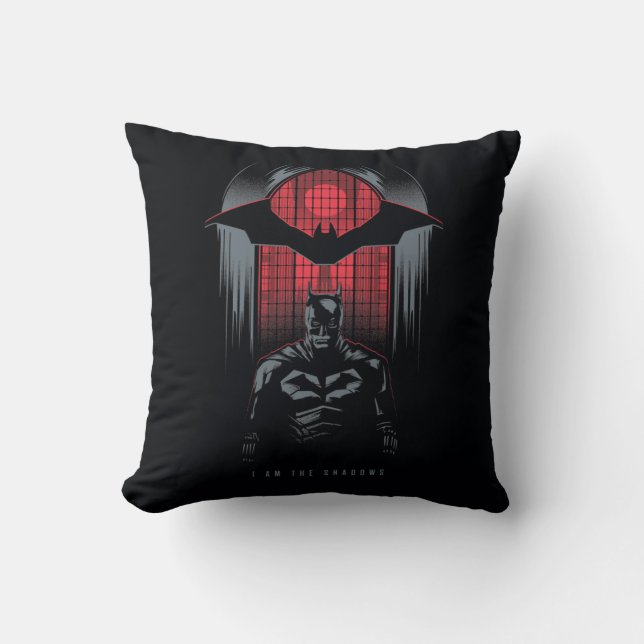 The Batman Window Pane Outline Throw Pillow (Front)