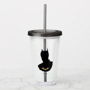 The Batman With Golden Bat Symbol Acrylic Tumbler