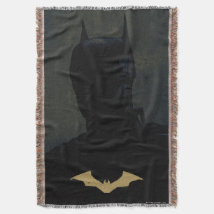 The Batman With Golden Bat Symbol Throw Blanket