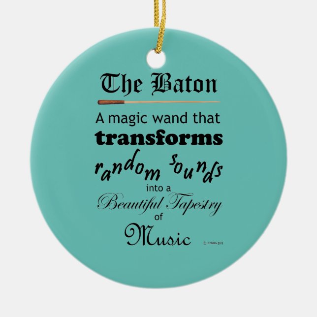 The Baton Ceramic Ornament (Front)