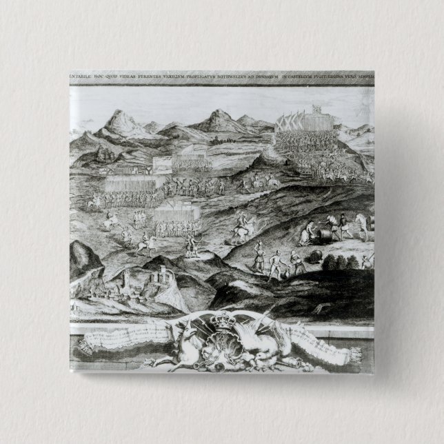 The Battle Array of Carberry Hill 2 Inch Square Button (Front)