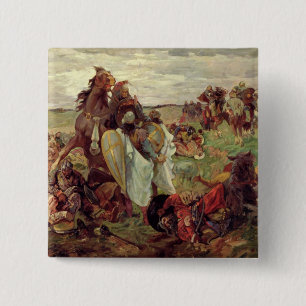 The Battle between Russians and Tatars, 1916 2 Inch Square Button