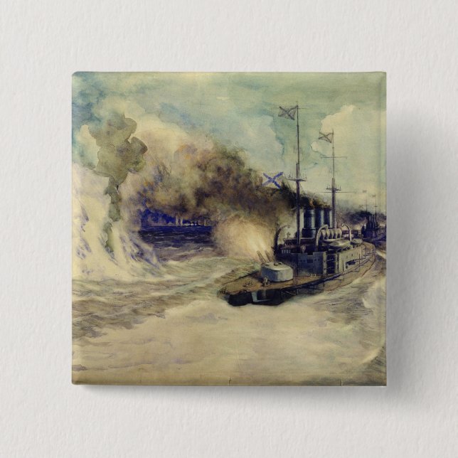 The battle between the Black Sea Fleet and 2 Inch Square Button (Front)