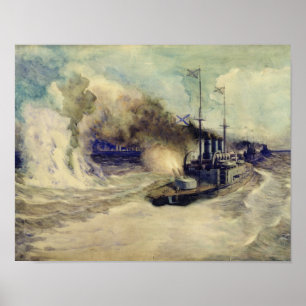 The battle between the Black Sea Fleet and Poster