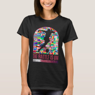 The Battle Is On World Flags Soccer Player Silhoue T-Shirt