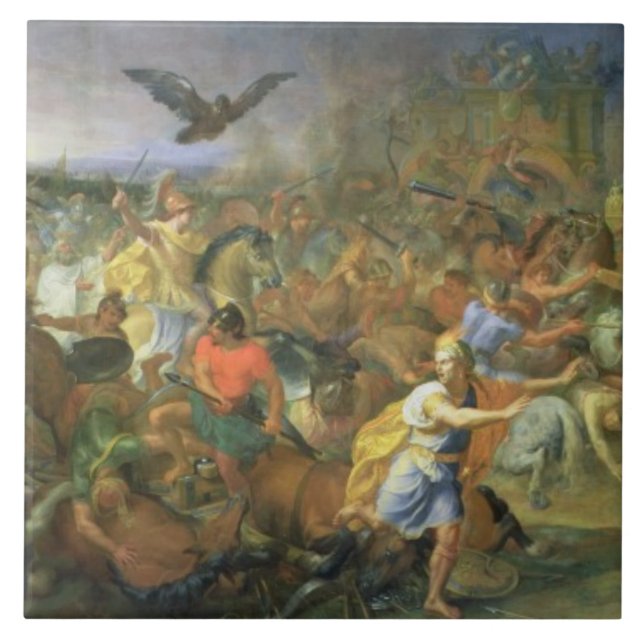 The Battle of Arbela (or Gaugamela) 331 BC, c.1673 Tile (Front)