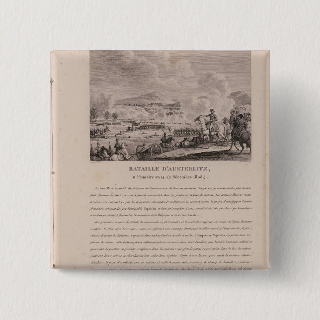 The Battle of Austerlitz, 2nd December 1805 2 Inch Square Button (Front)