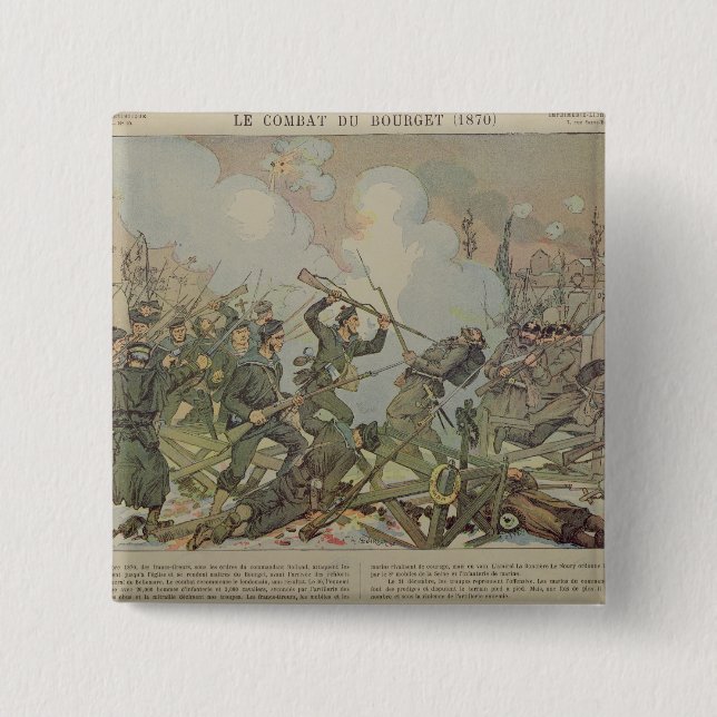 The Battle of Bourget , 1887 2 Inch Square Button (Front)