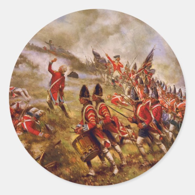 The Battle of Bunker Hill by E. Percy Moran Classic Round Sticker (Front)