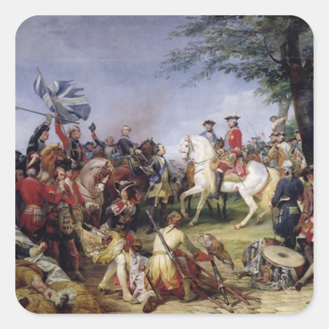 The Battle of Fontenoy, 11th May 1745, 1828 Square Sticker (Front)