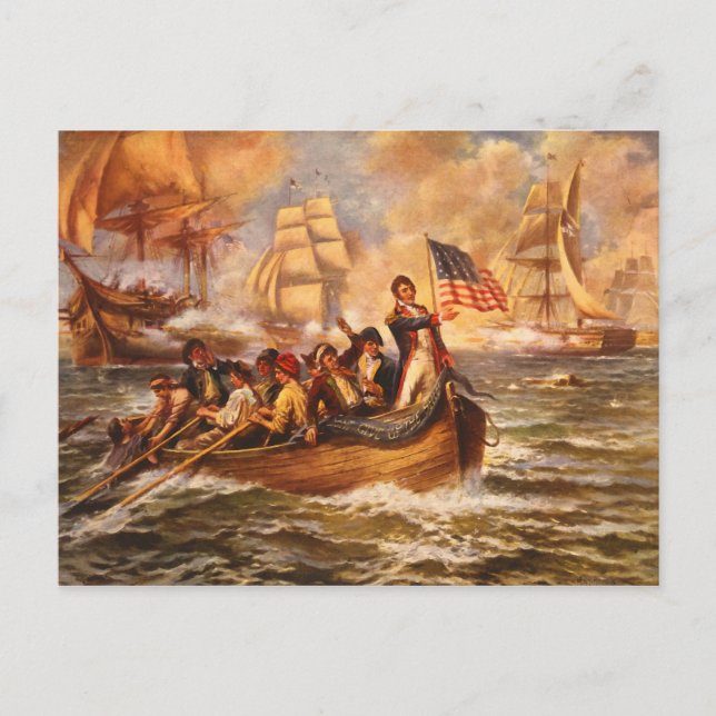 The Battle of Lake Erie by Percy Moran Postcard (Front)