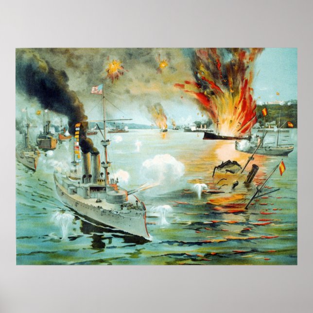 The Battle of Manila Bay Spanish American War Poster (Front)