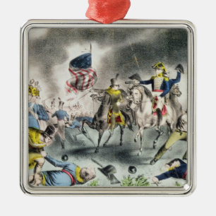 The Battle of New Orleans, pub.Nathaniel Currier Metal Ornament