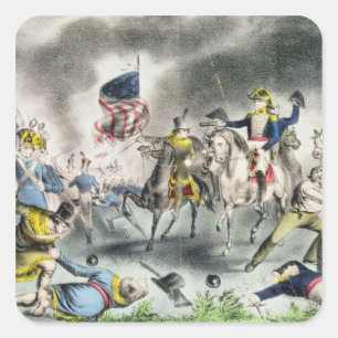 The Battle of New Orleans, pub.Nathaniel Currier Square Sticker
