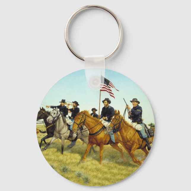 The Battle of Prairie Dog Creek by Ralph Heinz Keychain (Front)