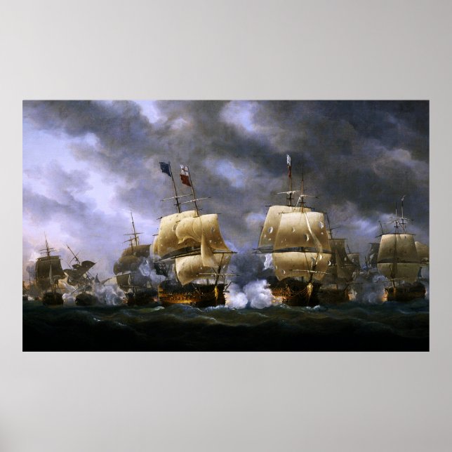 The Battle of Quiberon Bay by Nicholas Pocock Poster (Front)