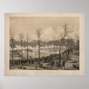 The Battle of Shiloh by Alfred E. Mathews (1862) Poster
