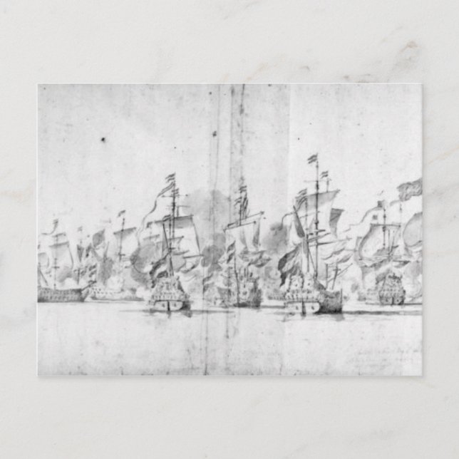 The Battle of Solebay, 28th May 1672 Postcard (Front)