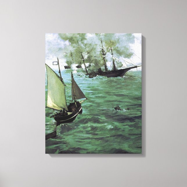 The Battle of the Kearsarge and the Alabama Canvas Print (Front)