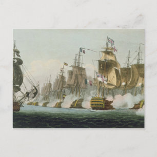 The Battle of Trafalgar, 21st October 1805, engrav Postcard