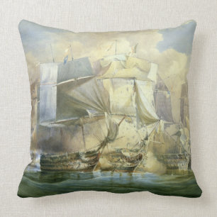The Battle of Trafalgar, the Beginning of the Acti Throw Pillow