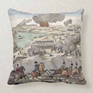 The Battle of Wagram, 6th July 1809 (engraving) Throw Pillow