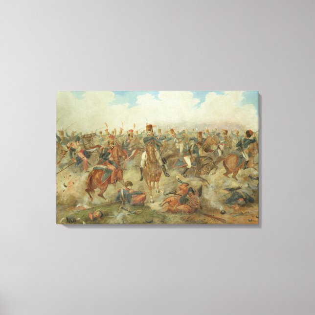The Battle of Waterloo, June 18th 1815 (w/c on pap Canvas Print (Front)