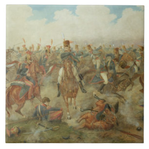 The Battle of Waterloo, June 18th 1815 (w/c on pap Tile