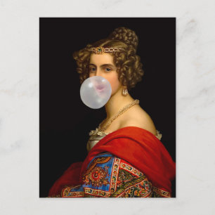 The Bavarian Beauty and the Bubble Gum	 Postcard