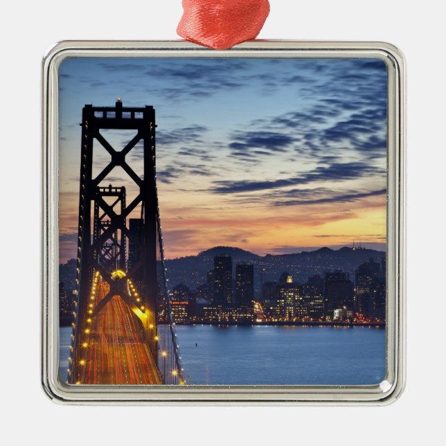 The Bay Bridge from Treasure Island Metal Ornament (Front)