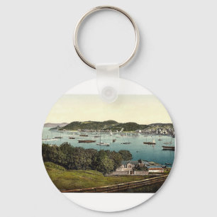 The bay, Oban, Scotland classic Photochrom Keychain