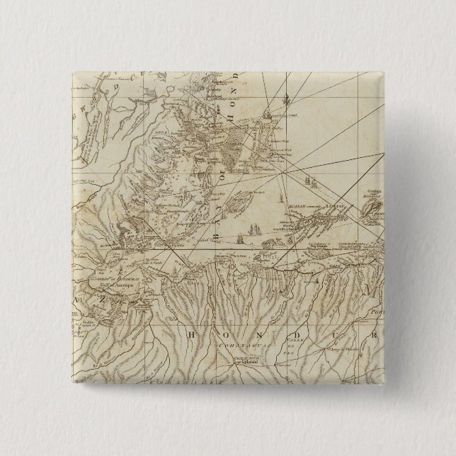The Bay of Honduras 2 Inch Square Button (Front)