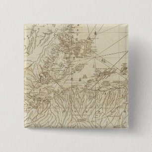 The Bay of Honduras 2 Inch Square Button