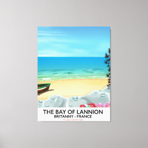 The Bay of Lannion France travel poster Canvas Print