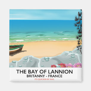 The Bay of Lannion France travel poster Magnet