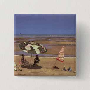 The Beach 2 Inch Square Button