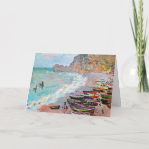 The Beach at Etretat Claude Monet coast sea art Card