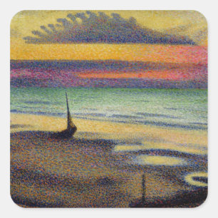 The Beach at Heist, 1891-92 Square Sticker
