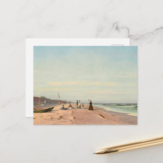 The Beach At Long Branch, New Jersey   Postcard (Front/Back In Situ)