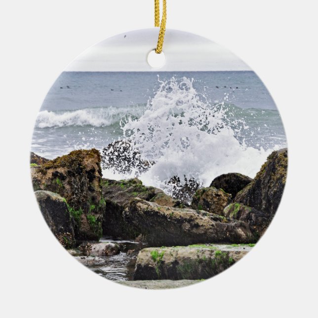 The Beach at Montauk, NY Ceramic Ornament (Front)