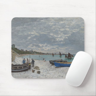 The Beach at Sainte-Adresse by Claude Monet Mouse Pad