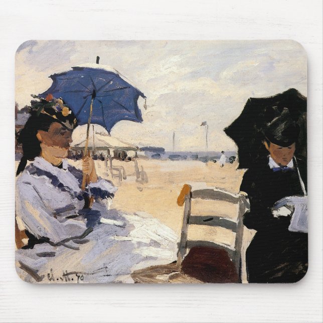 The Beach at Trouville Mouse Pad (Front)