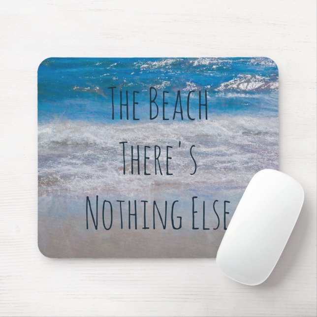 The Beach Blue White Tropical Ocean Waves Coastal Mouse Pad (With Mouse)