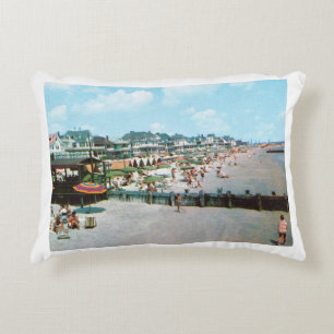 The Beach, Cape May NJ, Vintage Accent Pillow