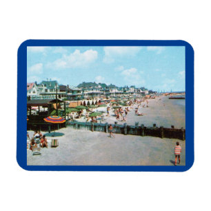 The Beach, Cape May NJ, Vintage Postcard Magnet