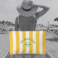 The Beach Club Crest Yellow Cabana Stripe