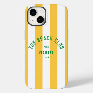 The Beach Club Crest Yellow Cabana Stripe iPhone 14 Case
