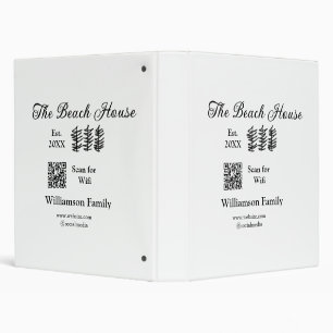 The beach house add family name Q R scan wifi webs Binder